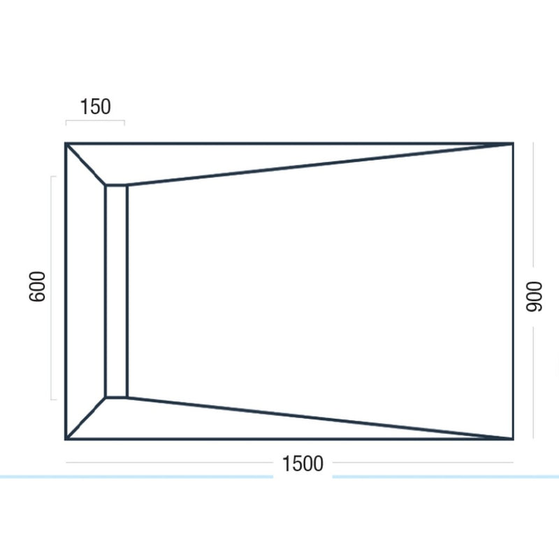 Premier Linear Shower Deck 1500 x 900mm - Blackman Rowe