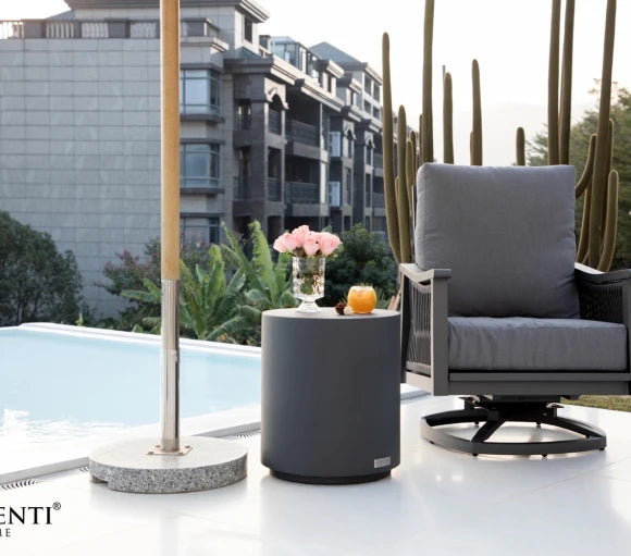 Rome Side Table, Large, Slate Black - Glass-Fibre Reinforced Concrete - Blackman Rowe