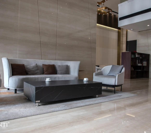 Sofia Coffee Table, Rectangle - Marble Porcelain - Blackman Rowe