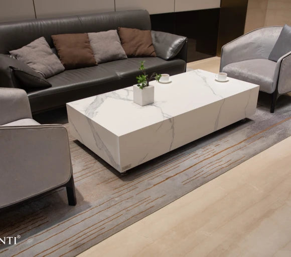 Bianco Coffee Table, Rectangle - Marble - Blackman Rowe