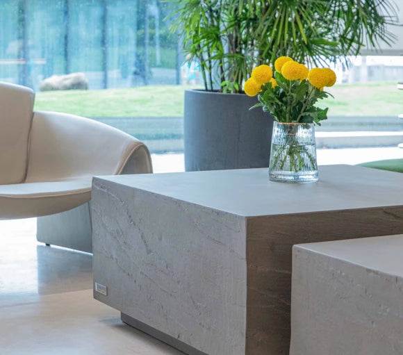 Colorado Coffee Table, Square Medium, Space Grey - Glass Fibre Reinforced Concrete - Blackman Rowe