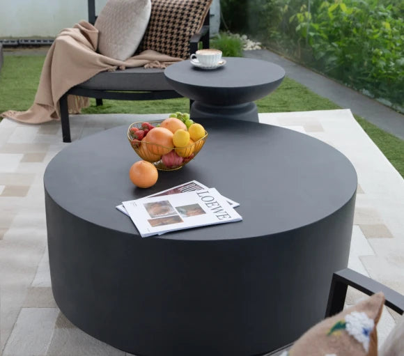 Rome Coffee Table, Medium, Slate Black - Glass-Fibre Reinforced Concrete - Blackman Rowe
