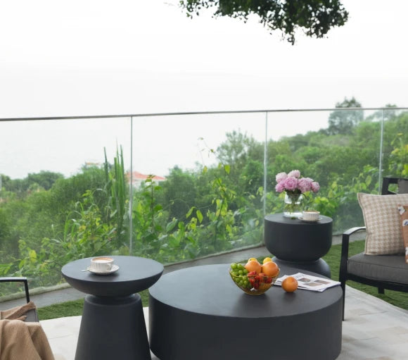 Kylix Side Table, Slate Black - Glass-Fibre Reinforced Concrete - Blackman Rowe