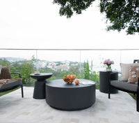 Rome Coffee Table, Medium, Slate Black - Glass-Fibre Reinforced Concrete - Blackman Rowe