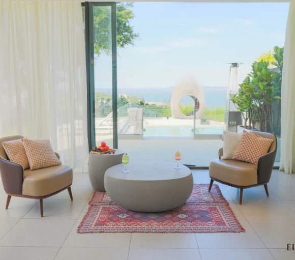 Ikaria Cobble Coffee Table, Space Grey - Glass-Fibre Reinforced Concrete - Blackman Rowe