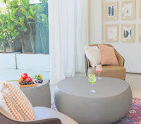 Ikaria Cobble Side Table, Space Grey - Glass-Fibre Reinforced Concrete - Blackman Rowe