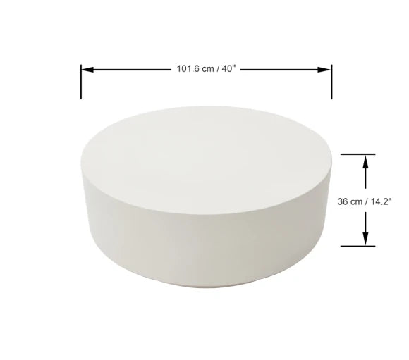 Rome Coffee Table, Large, Cream White - Glass-Fibre Reinforced Concrete - Blackman Rowe