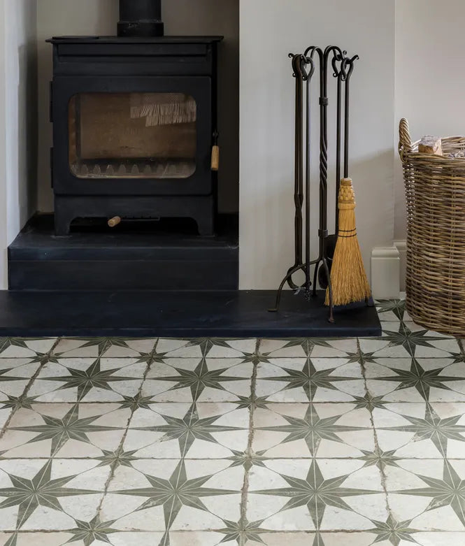 Spitalfields Ceramic Retro Star, four colours, £52.50/M2 - Blackman Rowe