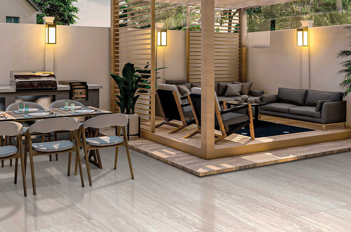 Travertine Porcelain Paving 120x60x2cm £82.37/ M2 - Blackman Rowe