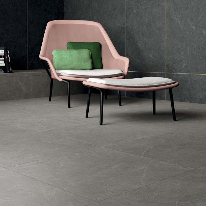 Arkistone Porcelain Stoneware, 5 sizes, Dark, from £48.05/ M2 Concrete & Cement Effect Porcelain Tiles Grey Tile Marca Corona