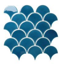 Atlantis Scallop, Ultramarine, £15.12 per sheet Blue Tile Decorative Tiles Ca Pietra