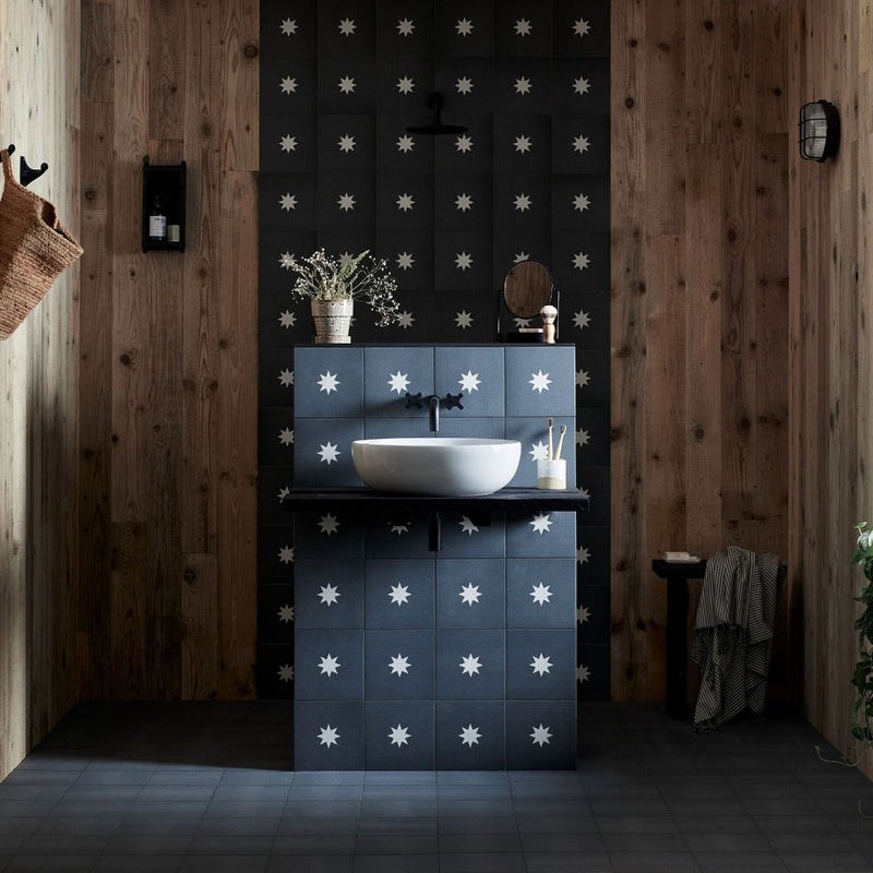 Bert & May, Porcelain, Black Luna, £86.70/M2 Decorative Tiles Decorative Tiles Sale Porcelain Decorative Tiles Fired Earth
