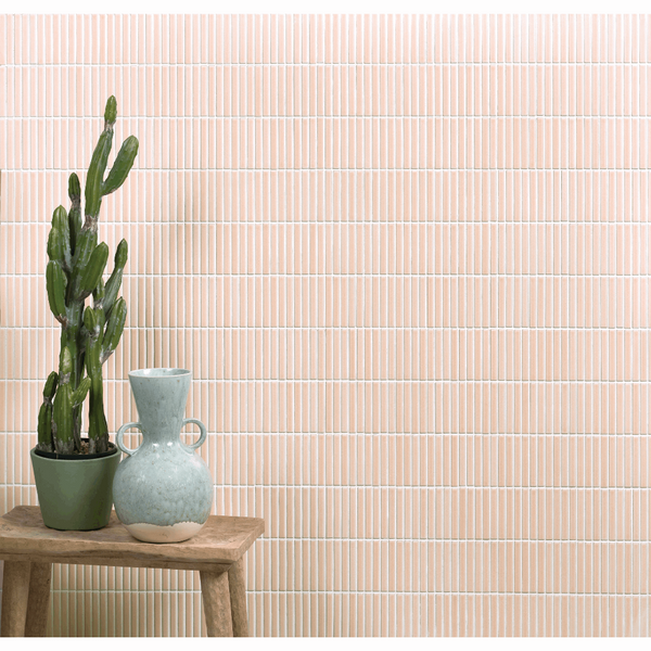 Bamboo Decorative Mosaic, Blush, £16.25 per sheet Mosaic Tiles Pink Tile Porcelain Decorative Tiles Ca Pietra