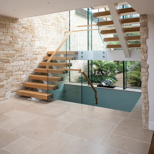 Neranjo Seasoned Finish Limestone, £118.50/ M2 Cream Tile Natural Stone Exterior Tiles Ca Pietra