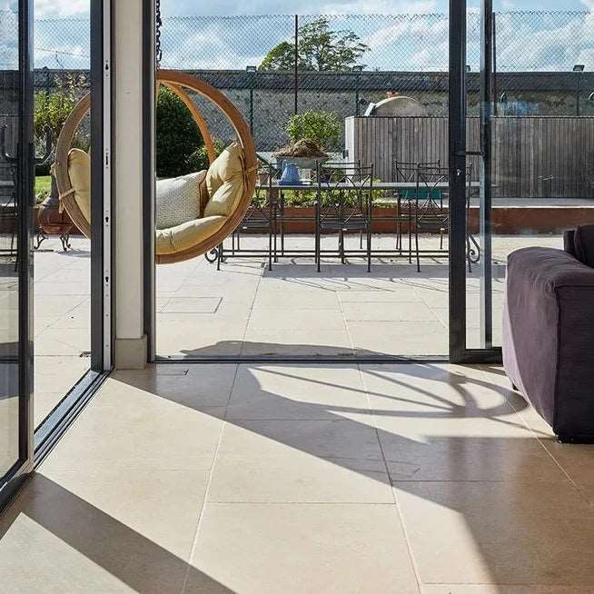 Neranjo Tumbled Finish Limestone, 2 sizes, from £87.50/ M2 Cream Tile Natural Stone Exterior Tiles Ca Pietra