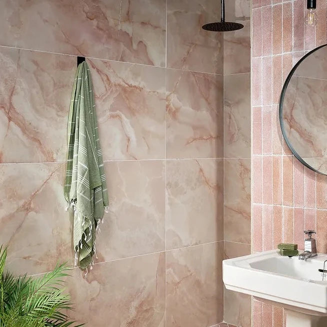 California, Rose £90.00/ M2 Marble Effect Tiles Pink Tile Ca Pietra