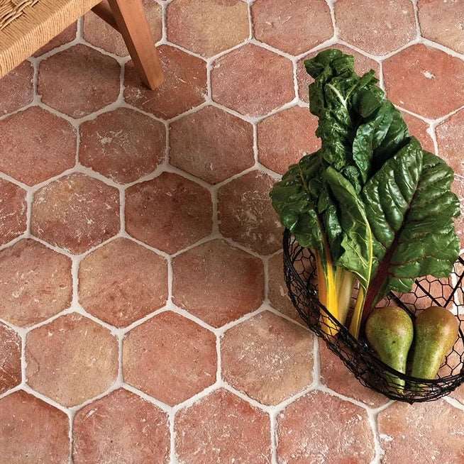 Marlborough Terracotta, Hexagon, £78.00/ M2 Red Tile Terracotta Tiles Ca Pietra