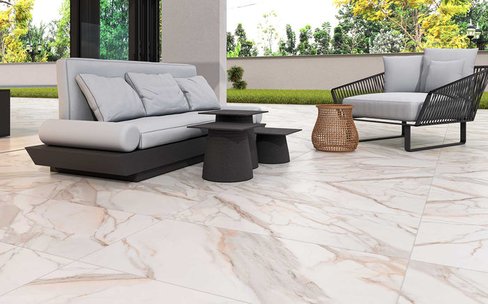 Calacatta Alfresco Porcelain Paving 120x60x2cm £84.38/ M2 - Blackman Rowe