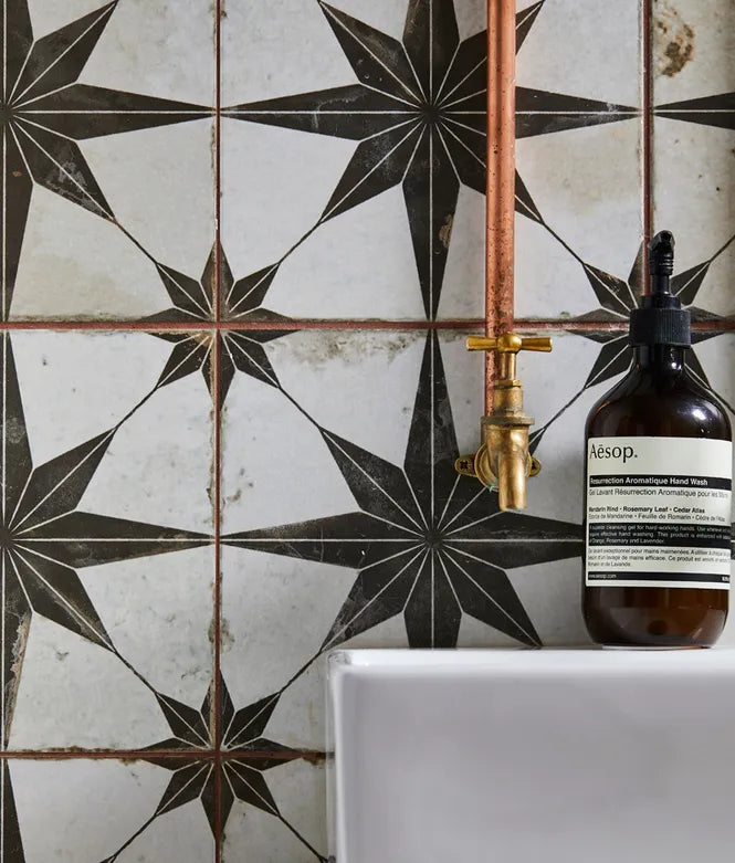 Spitalfields Ceramic Retro Star, four colours, £52.50/M2 - Blackman Rowe