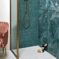 Bamboo Decorative Mosaic, Verdigris, £16.25 per sheet Green Tile Mosaic Tiles Porcelain Decorative Tiles Ca Pietra