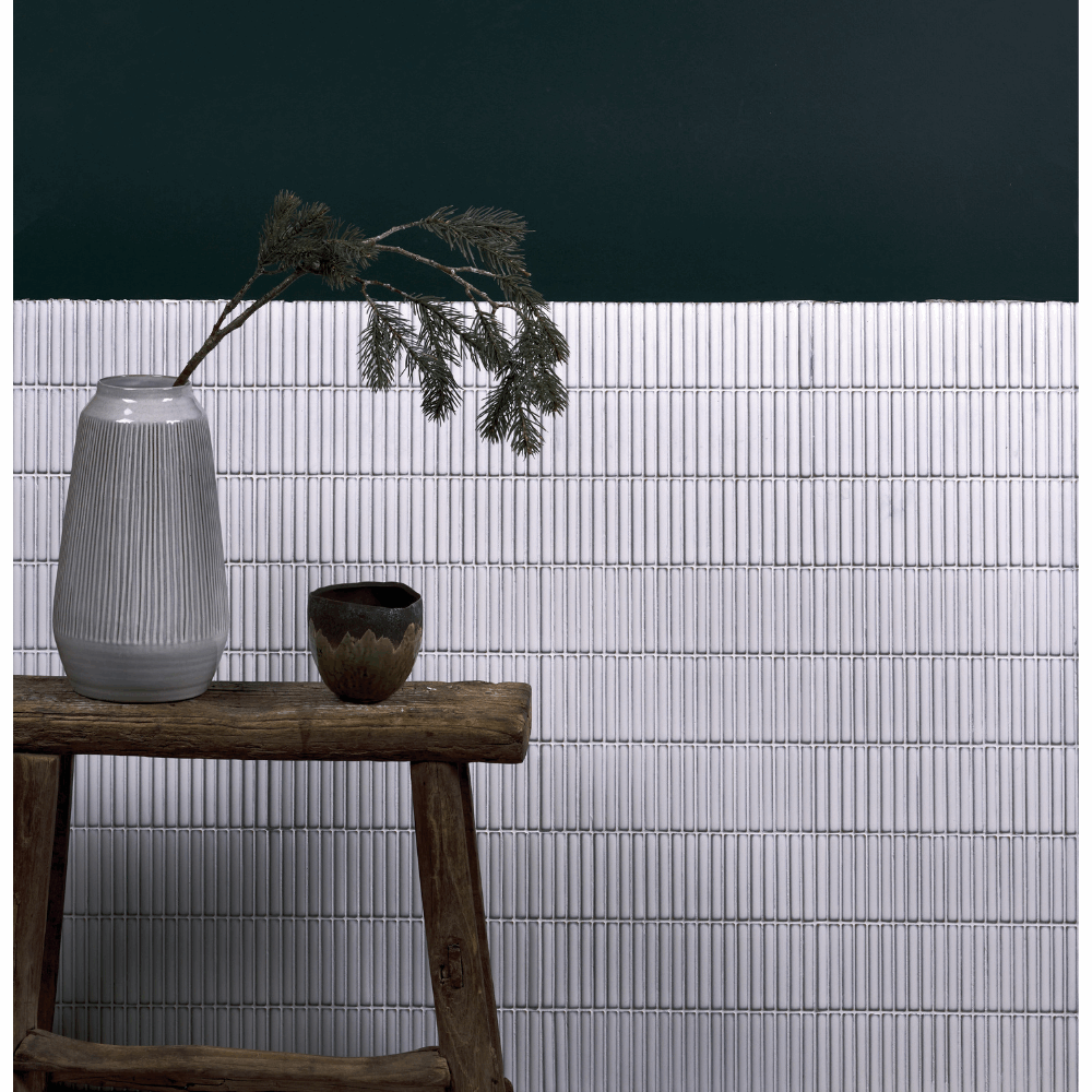 Bamboo Decorative Mosaic, White, £16.25 per sheet Mosaic Tiles Porcelain Decorative Tiles White Tile Ca Pietra