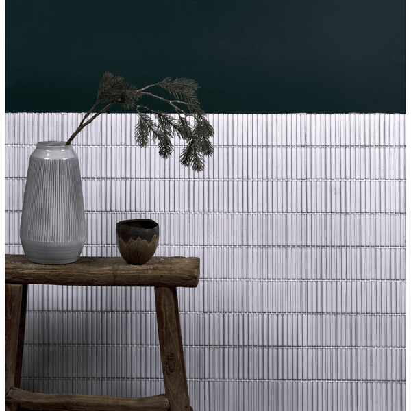 Bamboo Decorative Mosaic, White, £16.25 per sheet Mosaic Tiles Porcelain Decorative Tiles White Tile Ca Pietra