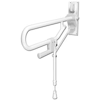 Hinged foldup double hairpin rail-adjustable leg (32mm) White