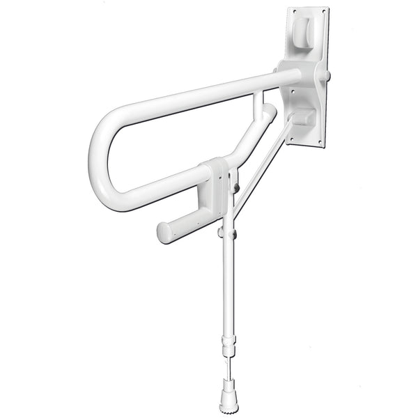 Hinged foldup double hairpin rail-adjustable leg (32mm) White