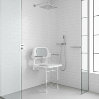 2000 Series Fold Up Grey Padded Seat with Back and Arms