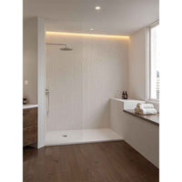 Blackman Rowe Urban Slate Effect Rectangular Shower Tray & Waste 1200mm x 900mm Artic White