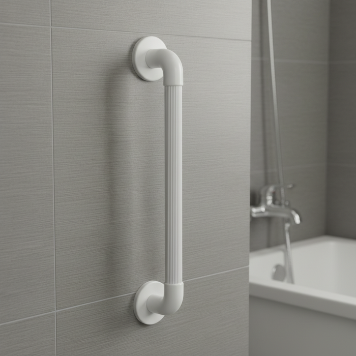 600x32 large plastic fluted white grab rail