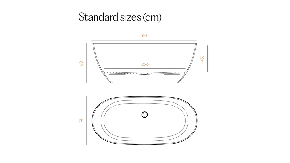 Acquabella Nevis Freestanding Bath measuring guide