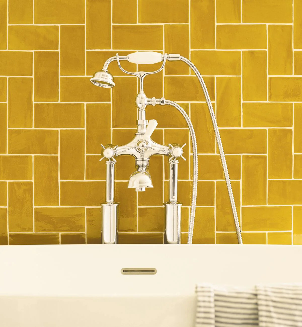 Fired Earth Carnival Oro Yellow Glazed Tile Sample