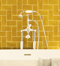 Fired Earth Carnival Oro Yellow Glazed Tile Sample