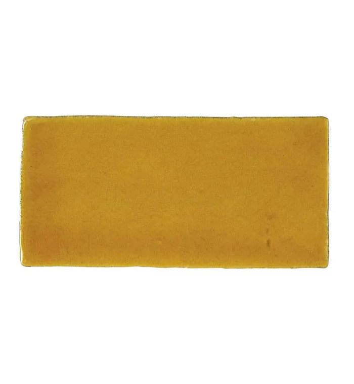 Fired Earth Carnival Oro Yellow Glazed Tile Sample