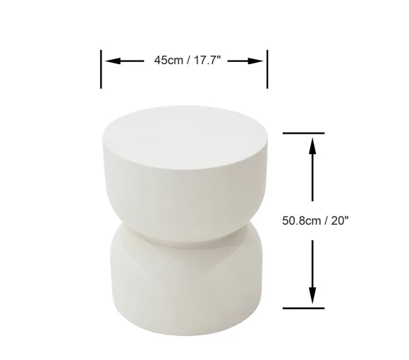 Chronos Side Table, Cream White - Glass Fibre Reinforced Concrete