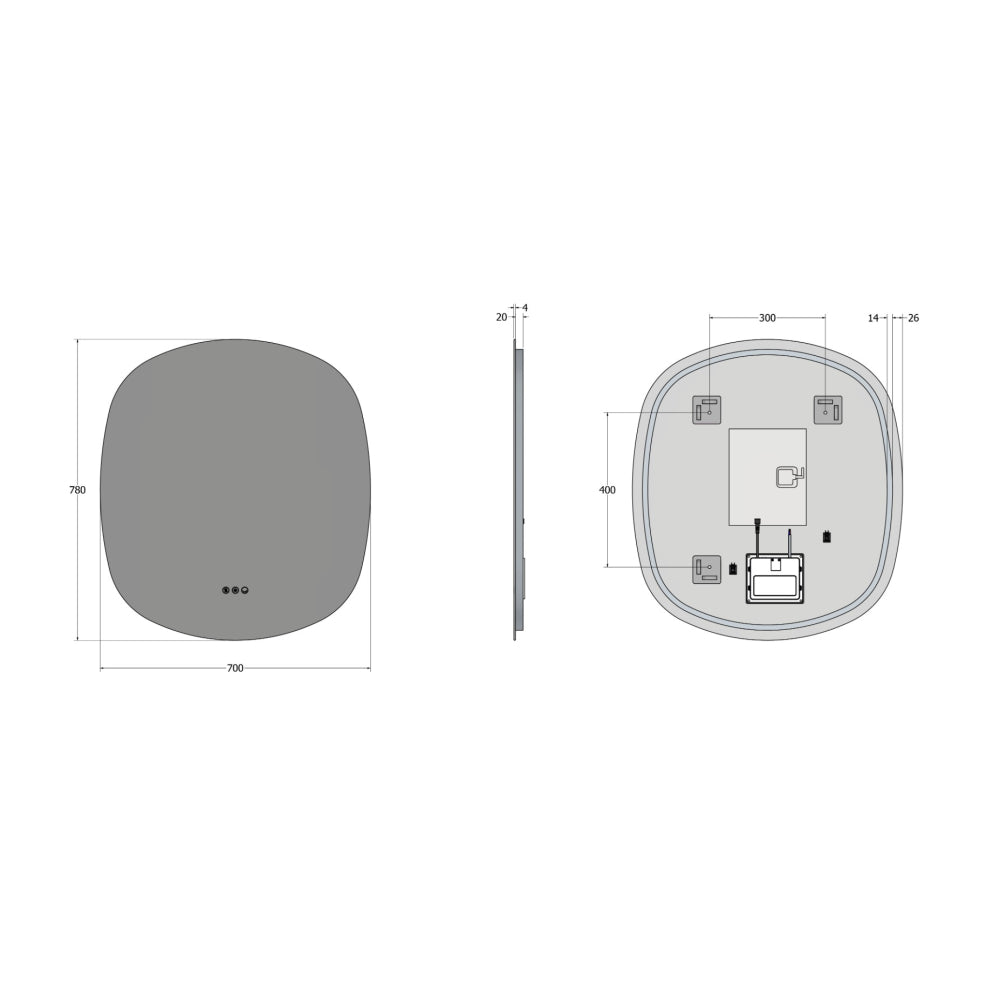 Claris Curve Oblong Mirror