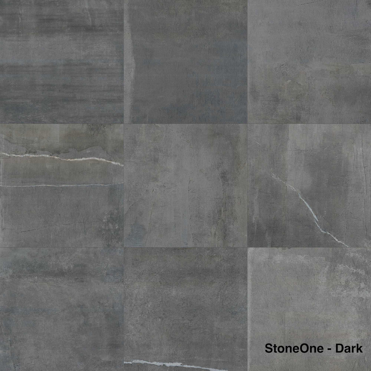 StoneOne Stone & Cement Effect, 3 sizes Dark, from £43.68/ M2 Concrete & Cement Effect Porcelain Tiles Grey Tile Marca Corona