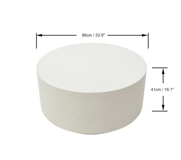 Rome Coffee Table, Medium, Cream White - Glass-Fibre Reinforced Concrete