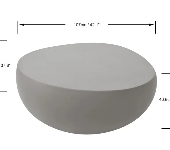 Ikaria Cobble Coffee Table, Space Grey - Glass-Fibre Reinforced Concrete