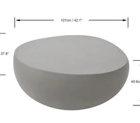 Ikaria Cobble Coffee Table, Space Grey - Glass-Fibre Reinforced Concrete