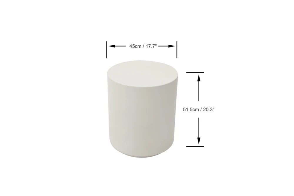 Rome Side Table, Large, Cream White - Glass-Fibre Reinforced Concrete