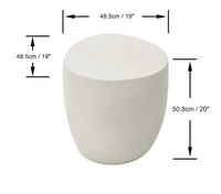 Ikaria Cobble Side Table, Cream White - Glass-Fibre Reinforced Concrete