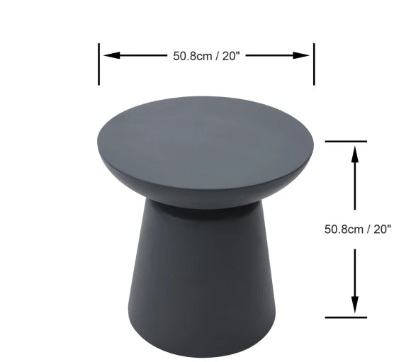 Kylix Side Table, Slate Black - Glass-Fibre Reinforced Concrete