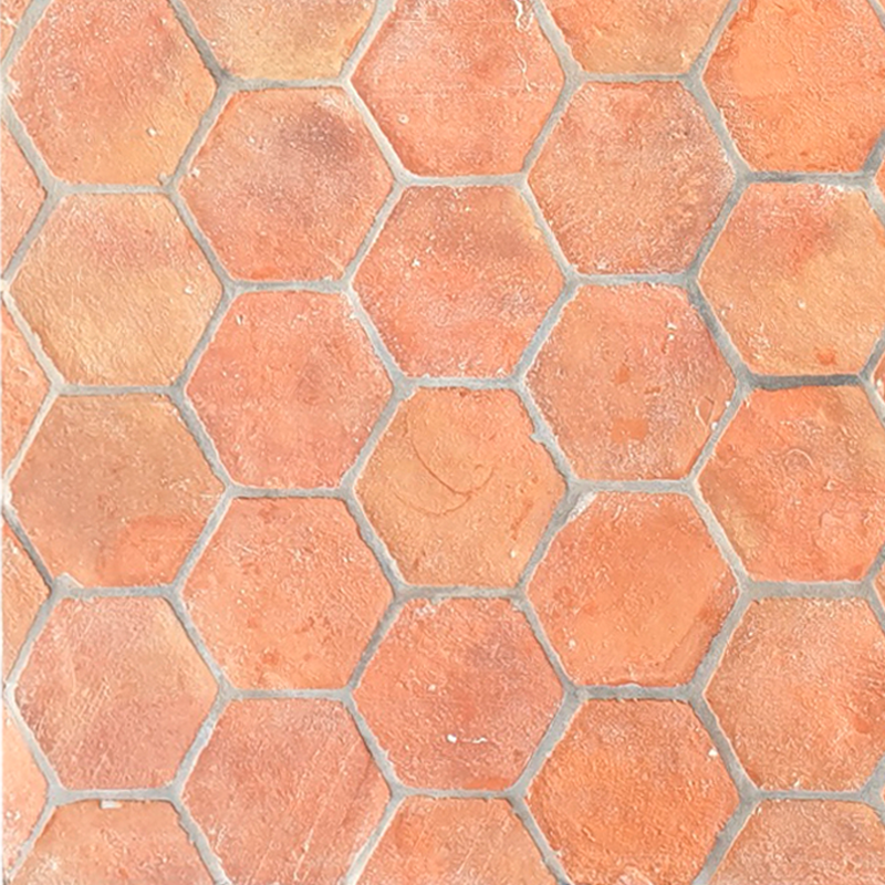 Handmade Terracotta Hexagon Design 150x150x20mm