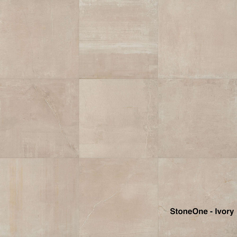 StoneOne Stone & Cement Effect, 3 sizes Ivory, from £43.68/ M2 Concrete & Cement Effect Porcelain Tiles Grey Tile Marca Corona