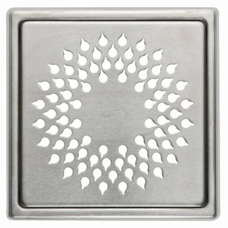 Metallic square decorative plate with a cut-out pattern on a white background