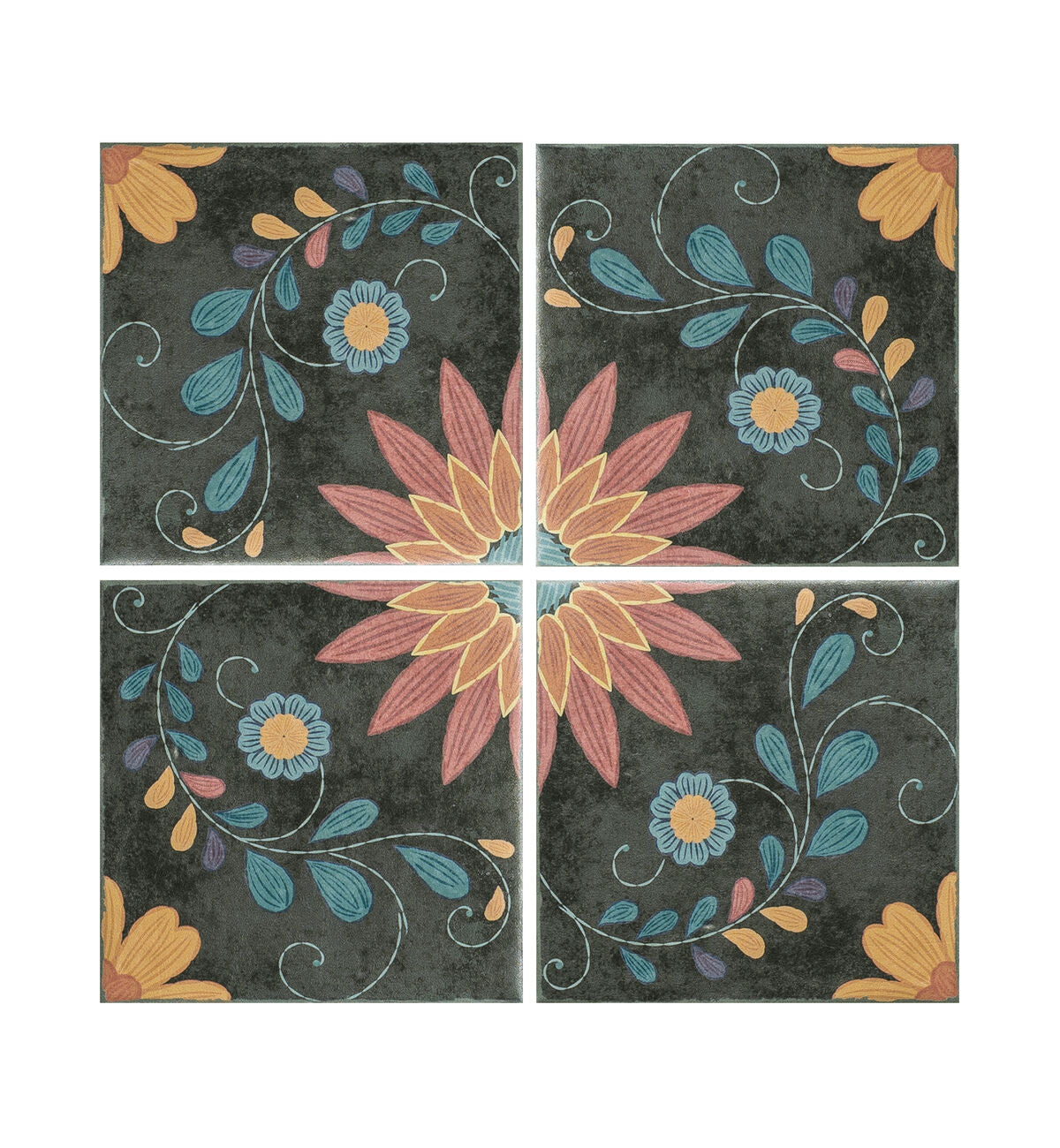 Fired Earth Kelmscott Patterned Porcelain Tiles Sample