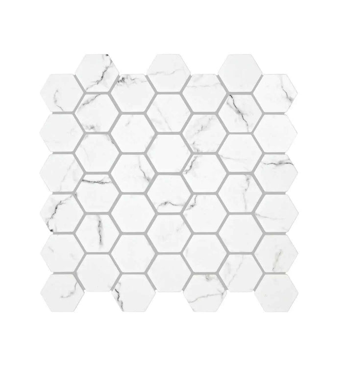 Fired Earth Malmo Hexagon White Mosaic Sample