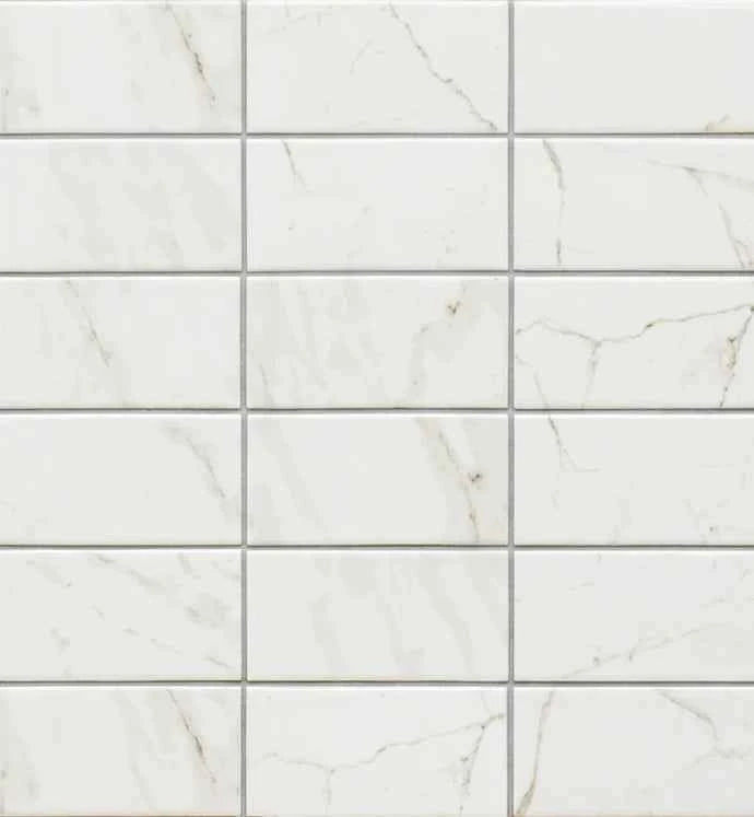 Fired Earth Malmo Base White Rectangle Tile Sample
